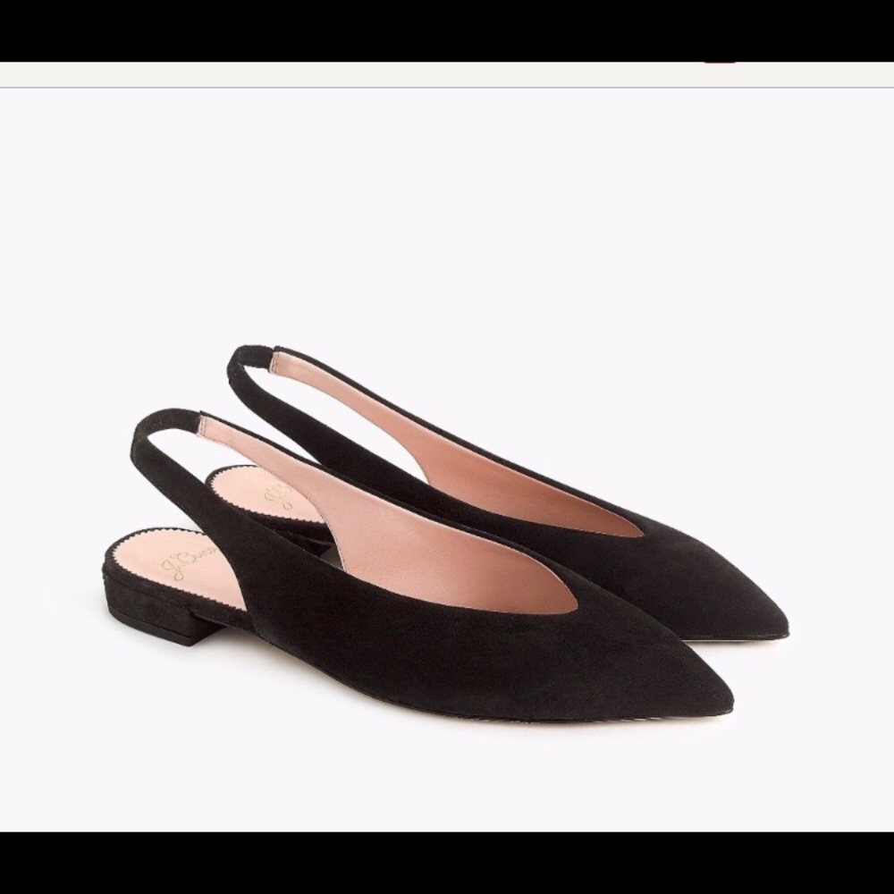 J. Crew Suede V front Slingbacks